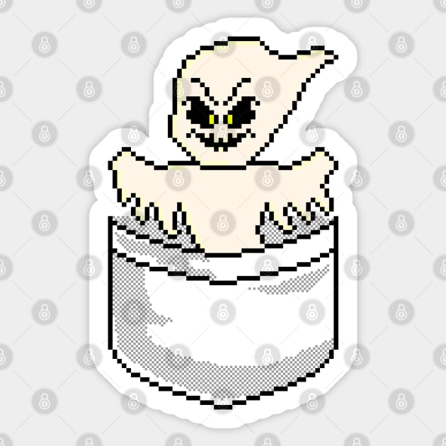 Pixel Pocket Ghost Sticker by gkillerb